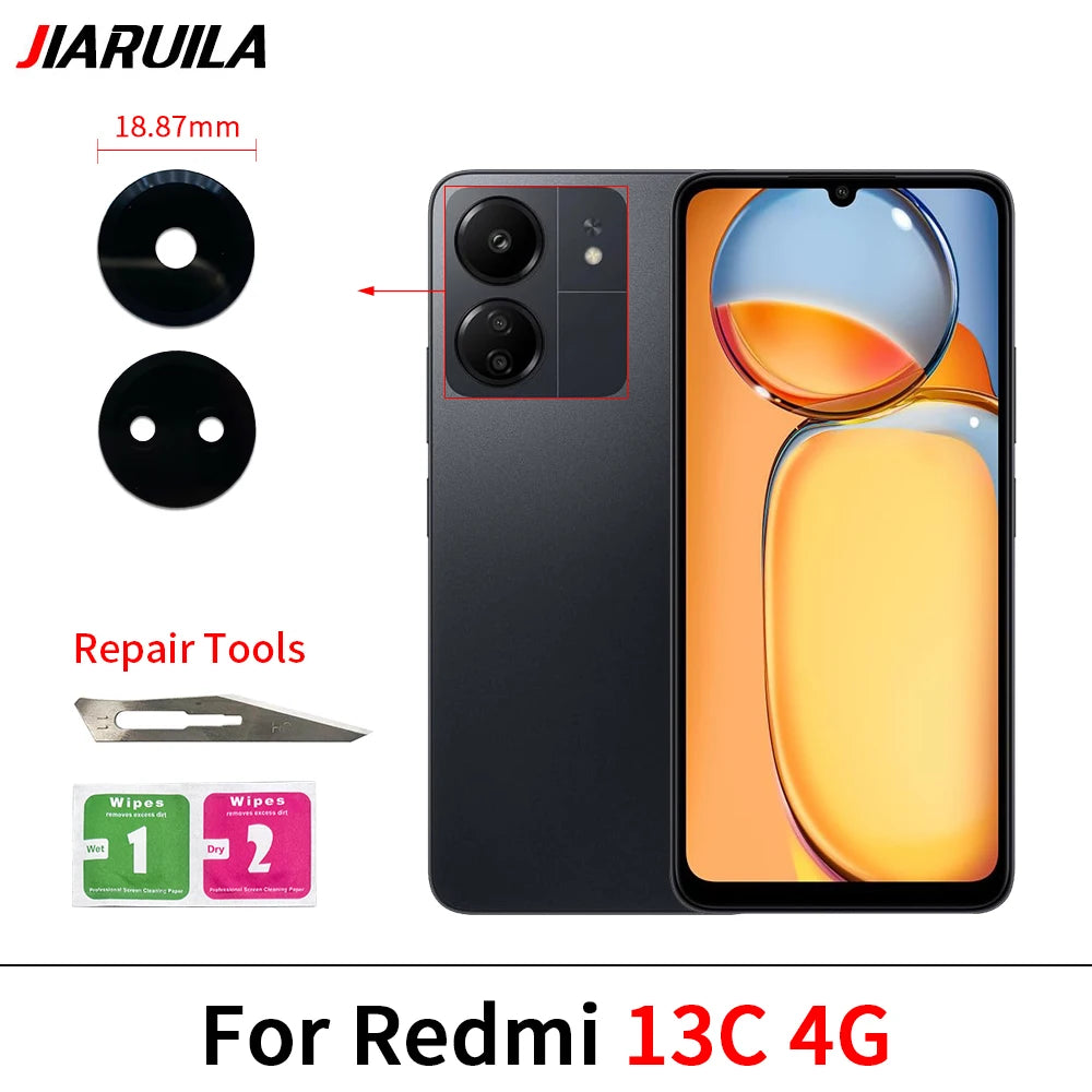 Rear Camera Glass Lens For Xiaomi Redmi 6 6A 7 7A 8 8A 9 9A 9C 9T 10 10A 10C 12 12C 13 13C 4G 5G Camera Glass Replacement Parts Xiaomi  Xiao mi phone repair parts