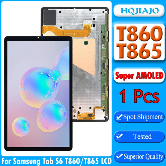 10.5" Super AMOLED For Samsung Tab S6 2019 LCD Touch Display Screen Digitizer Assembly Panel T860 T865 LCD Replacement Tablet repair parts