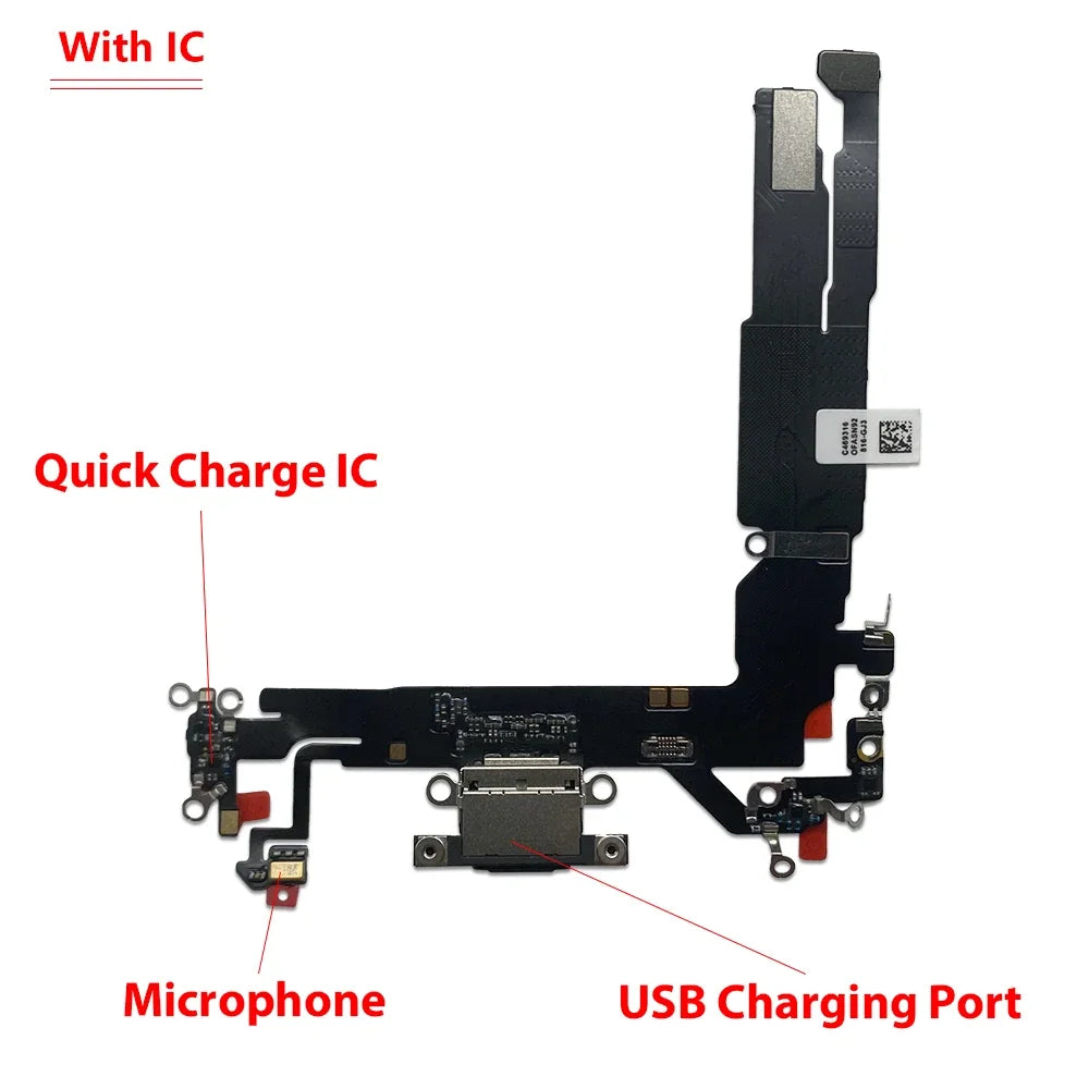 New For iPhone 17 / For iPhone 16E USB Micro Charger Charging Port Dock Connector Microphone Board Flex Cable iPhone phone repair parts
