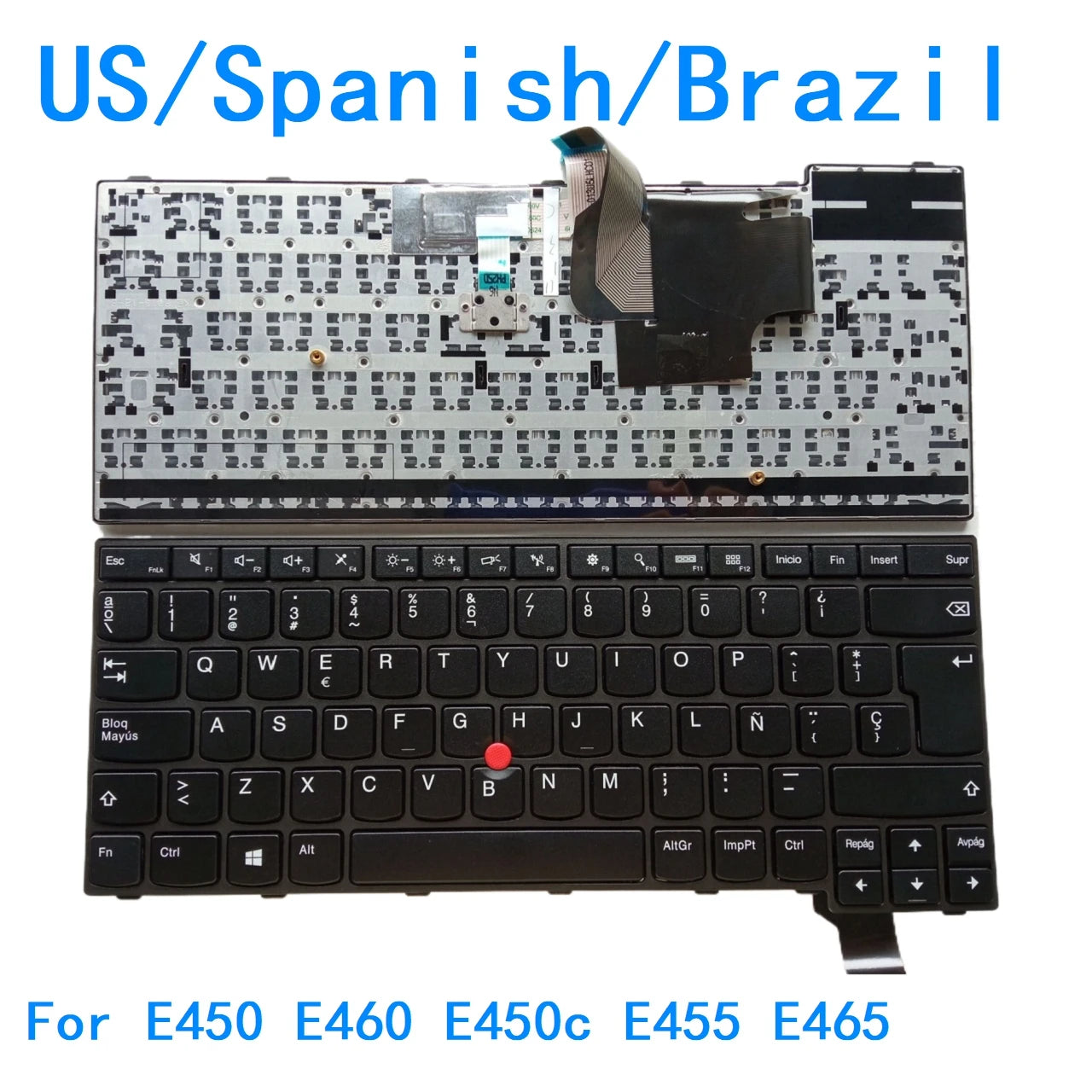 New US Spanish Brazil Laptop Keyboard For Lenovo Thinkpad E450 E460 E450c E455 E465 Notebook PC Replacement 04Y0900 0C02291 Lenovo laptop repair parts
