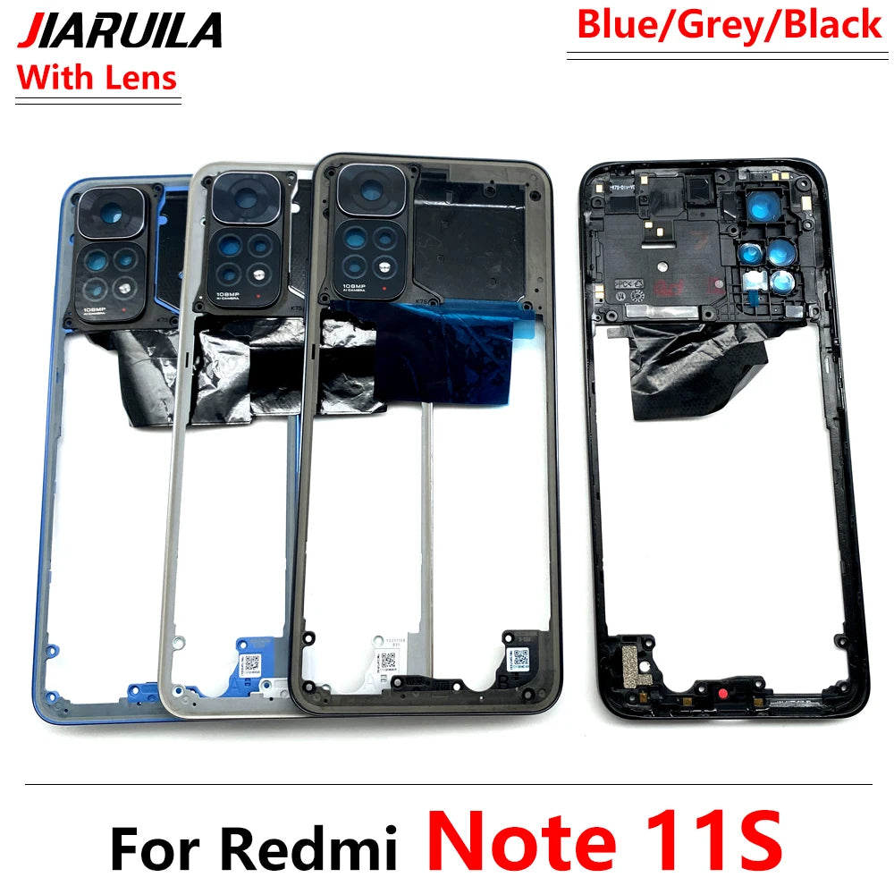 For Xiaomi Redmi Note 11 4G / Note 11s / Note 11 Pro 5G Middle Frame Bezel Middle Plate Replacement Parts Black / Blue  Xiaomi  Xiao mi phone repair parts