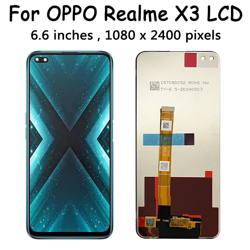 6.6"inch For OPPO Realme X3 SuperZoom RMX2086 LCD RealmeX3 RMX2142 Display Touch Screen Digitizer Replacement  Oppo phone repair parts
