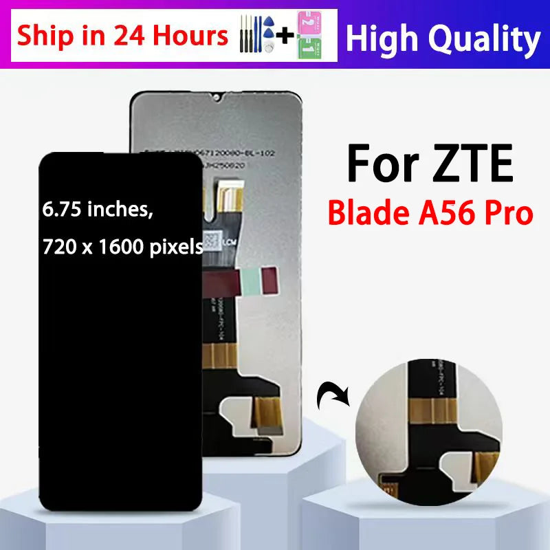 6.75"IPS LCD For ZTE Blade A56 Pro LCD Display Touch Digitizer Assembly For ZTE nubia A56 Pro LCD Replacement ZTE phone repair parts