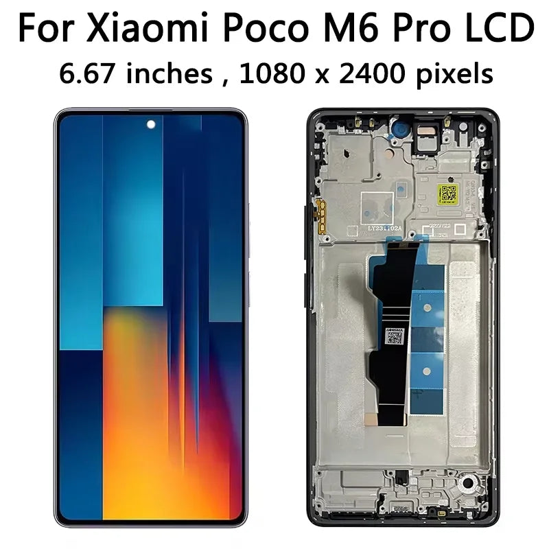 6.67"Tested M6Pro Display Screen for Xiaomi Poco M6 Pro 4G LCD Display Digital Touch Screen Digitizer Assembly Replacement Xiaomi phone repair parts