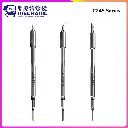 MECHANIC C245 Series External Heating Type Precision Electric Long Copper Soldering Iron Tip For Handle Grip Welding Station Professional Repair Tools