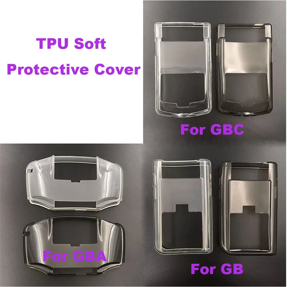Transparent Shell TPU Soft Wear-Resistant Protective Cover For GBA GB GBC Controller Clear Case For Gameboy Color Advance Game console repair parts