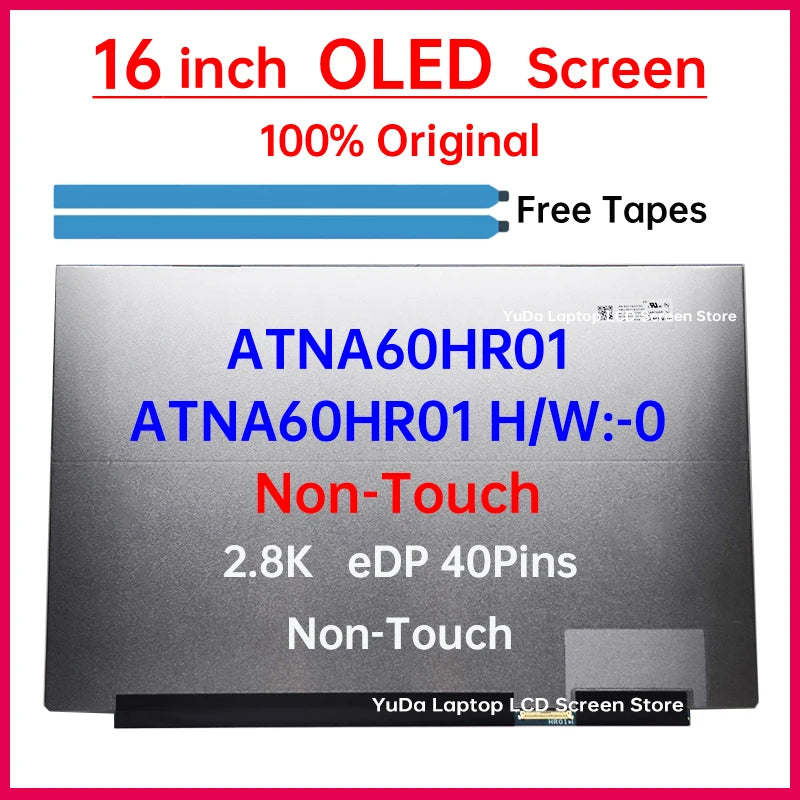 16" OLED LCD Screen ATNA60HR01 For Lenovo IdeaPad Slim 5 16AHP10 16AKP10 16IAH10 16IRH10 16IRH10R Display Matrix Panel Non-Touch Lenovo laptop repair parts