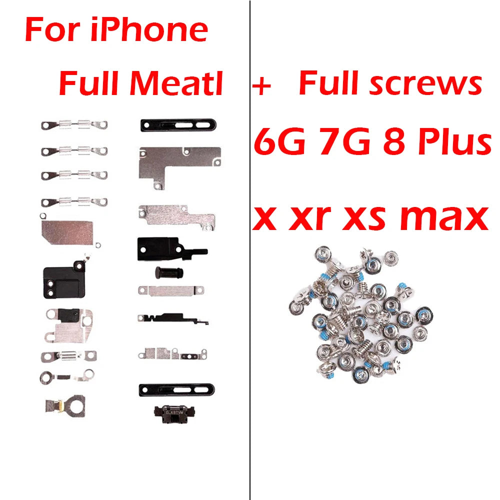 1set Full screws For iPhone 7 8 Plus 5S 6G 6S Plus Accessories Inside lcd screen battery home button Small Metal  Bracket Shield iPhone phone repair parts