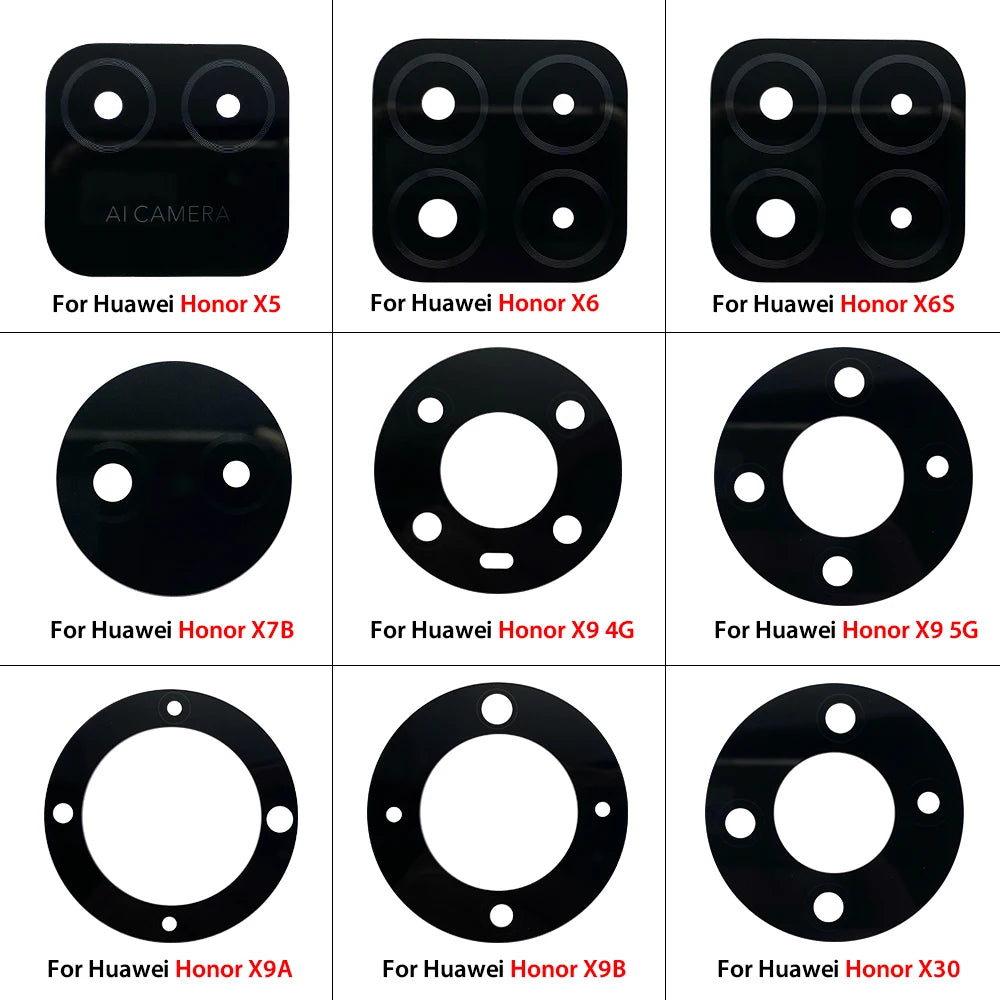 100Pcs, Back Rear Camera Glass Lens With Adhesive For Huawei Honor X5 X6 X6s X6A X6B X7 X7A X7B X8 X8A X8B X9 X9A X9B 4G 5G Huawei phone repair parts
