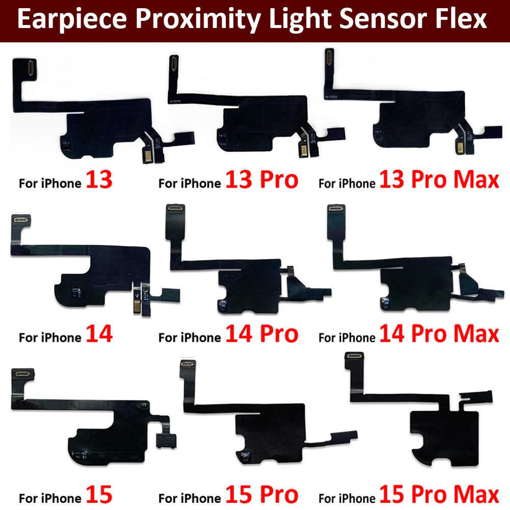 Earpiece Proximity Light Sensor Flex Cable with Mic For iPhone 13 14 15 16 17 Pro Max Plus Mini 16E Air Ear Speaker Repair Parts iPhone phone repair parts