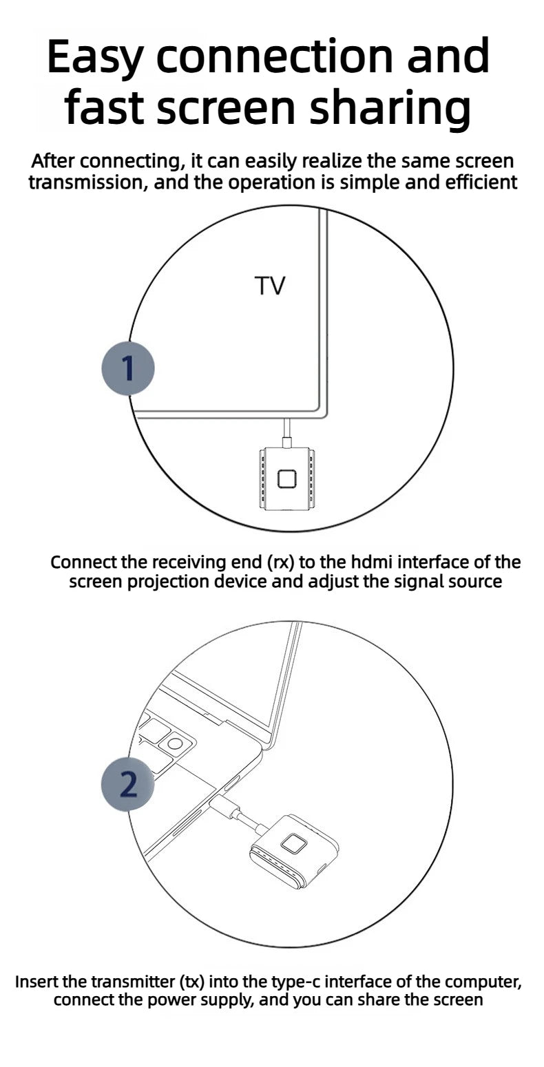 4K 1080P HDMI Wireless point-to-point Transmitter Receiver 50/100/150M Display for laptop phone monitor projector HD same screen Laptop Accessories