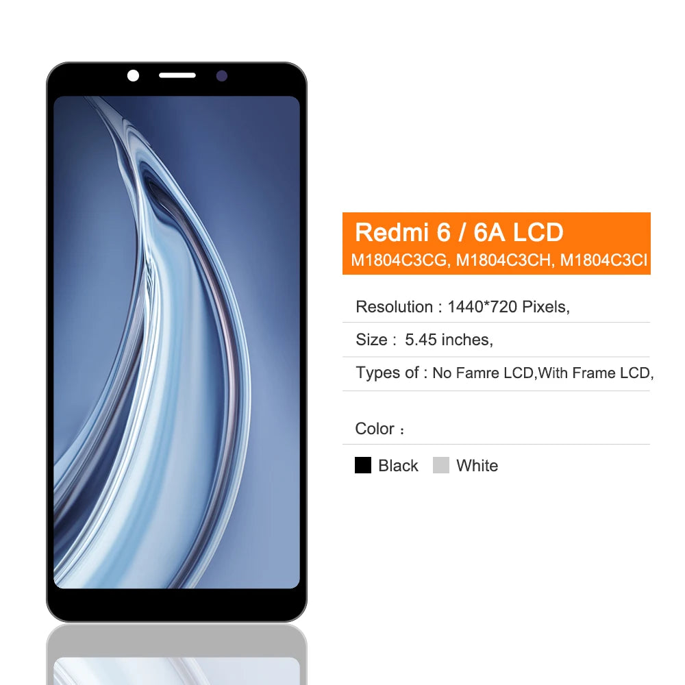 Display Screen for Xiaomi Redmi 6 6A LCD Display Digital Touch Screen with Frame Replacement for Redmi 6A M1804C3CG M1804C3CH Xiaomi phone repair parts