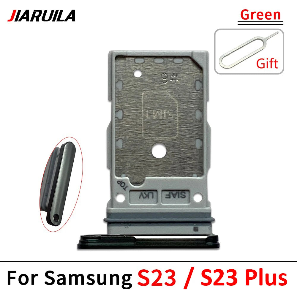 10Pcs, Micro Nano Dual SIM Card Holder Tray Slot Holder Adapter Socket For Samsung S23 S24 Plus Ultra 5G Samsung phone repair parts