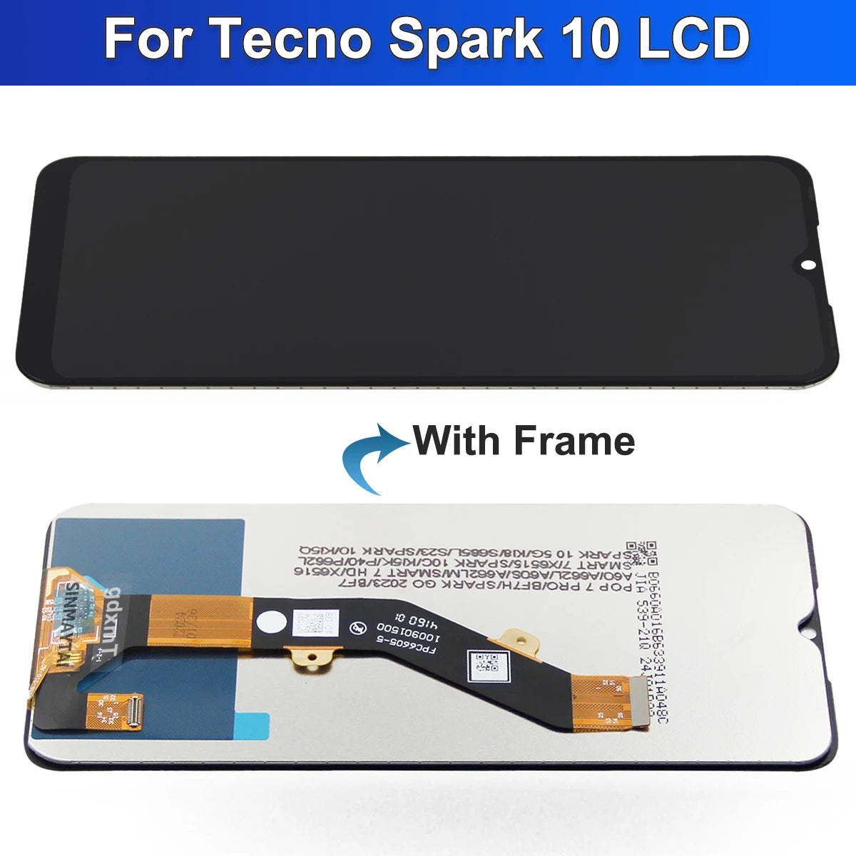 KI5q KI5k Lcd For Tecno Spark 10 Display Touch Screen Digitizer Panel Assembly Parts For Spark 10C Lcd  100% Tested TECNO phone repair parts