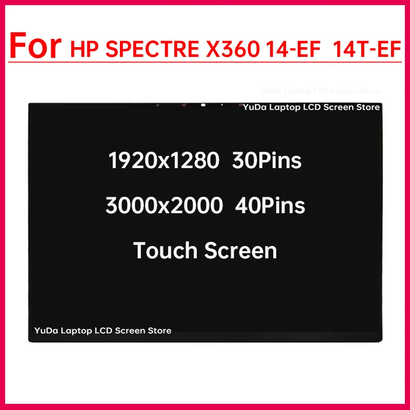 13.5" Touch Screen For HP Spectre X360 2-in-1 14-EF 14T-EF 14-EF2000 EF2001 EF2023 LCD Display Digitizer Assembly Replacement HP laptop repair parts