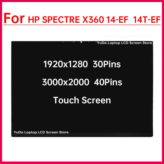 13.5" Touch Screen For HP Spectre X360 2-in-1 14-EF 14T-EF 14-EF2000 EF2001 EF2023 LCD Display Digitizer Assembly Replacement HP laptop repair parts