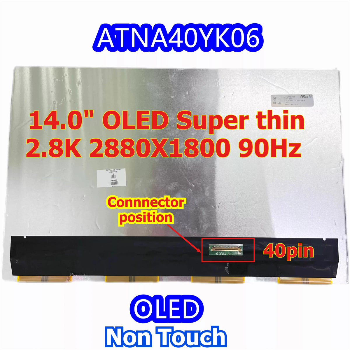 ATNA40YK06 ATNA40YK01-1 ATNA40YK01 OLED LCD Screen QHD 2880X1800 90Hz 40Pin Panel display for HP 2022 14Pro 14-eh TPN-W154 HP laptop repair parts