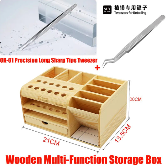 YCS OK-01 Precision Long Sharp Tips Tweezer Anti-rust Phone Screws Jump Wire Clamping Phone Maintenance Repair Tool Professional Repair Tools