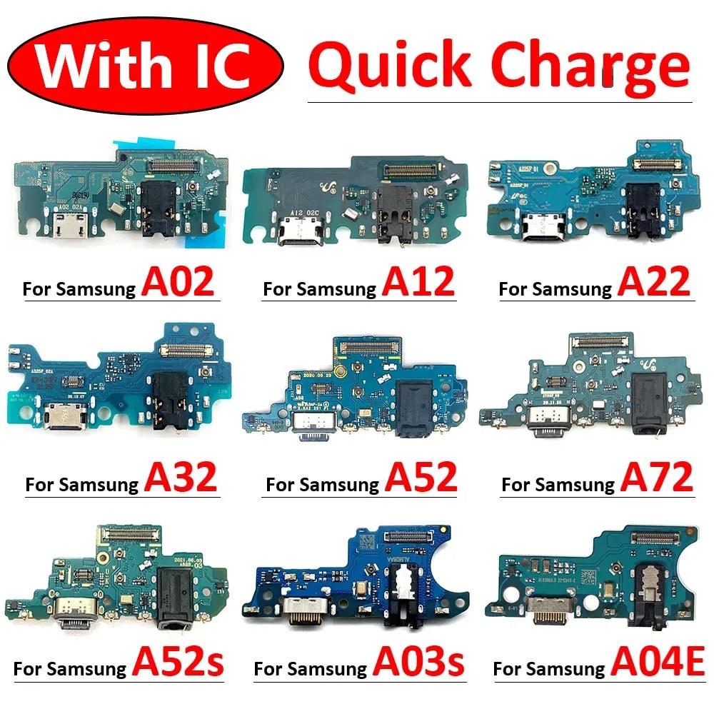 For Samsung A02 A12 A22 A32 A52 A72 A52s A03 A03s A04E 4G 5G USB Charging Port Dock Charger Connector Board Flex Cable Samsung phone repair parts