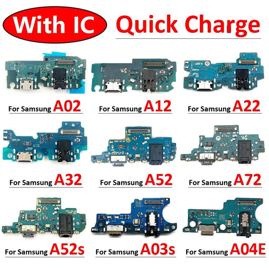 For Samsung A02 A12 A22 A32 A52 A72 A52s A03 A03s A04E 4G 5G USB Charging Port Dock Charger Connector Board Flex Cable Samsung phone repair parts