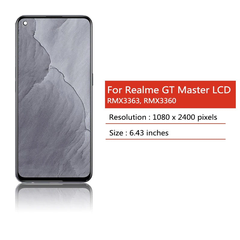 Super AMOLED for Oppo Realme GT Master Edition RMX3363, RMX3360 Pantalla LCD Display Touch Panel Screen Digitizer Assembly Oppo phone repair parts Realme phone repair parts