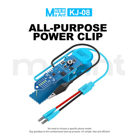 MaAnt KJ-08 One-Key Power-On Boot Cable Universal Spring Clip No Need to Swap Start Test Line with Banana Plug for Mobile Repair Professional Repair Tools