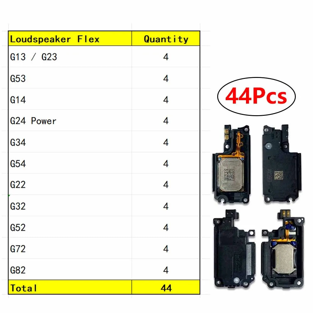 22Pcs, Loud Speaker Buzzer Ringer Loudspeaker Flex Cable For Motorola Moto G13 G23 G53 G14 G34 G54 G22 G32 G52 G72 G82 G24 Powe Motorola phone repair parts