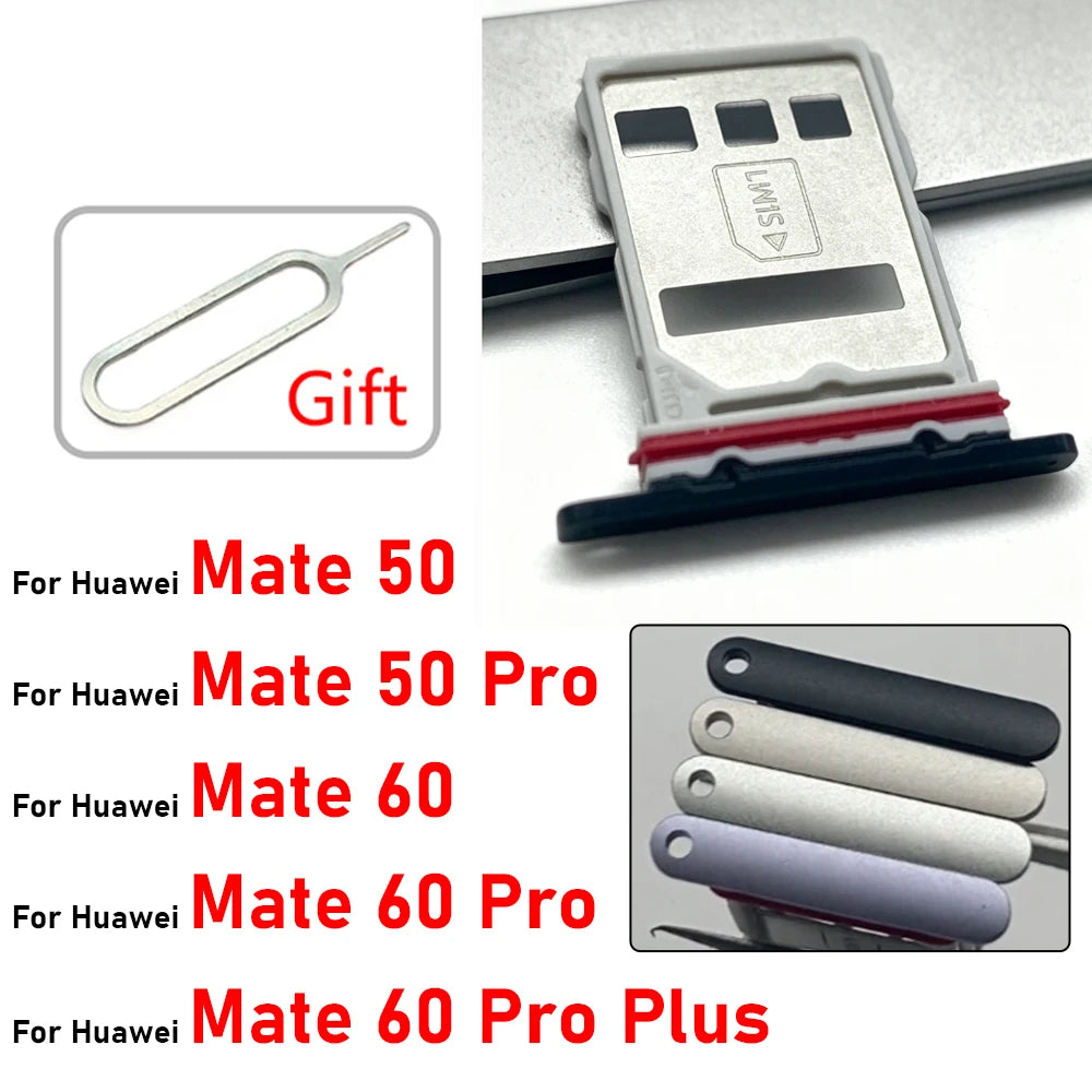 SIM Card Tray Slot Holder Adapter Accessories For Huawei Mate 50 60 Pro Plus 4G 5G Huawei phone repair parts