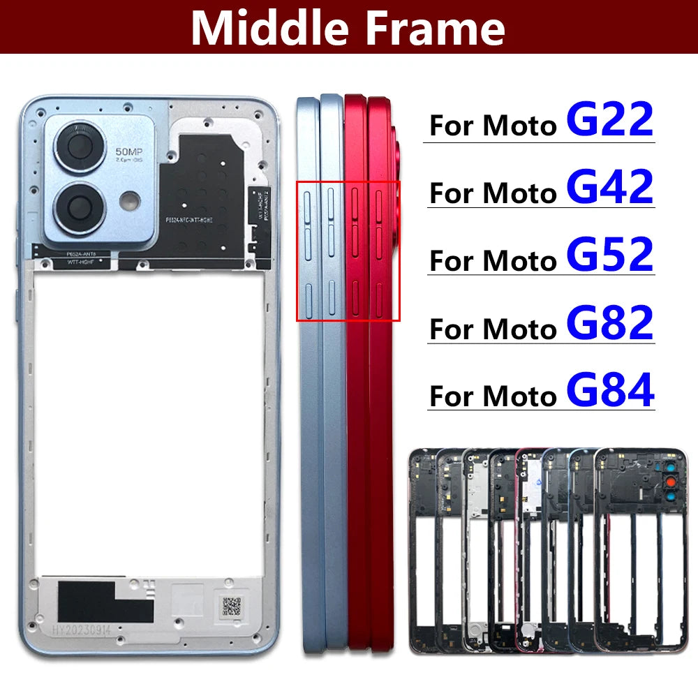 New Middle Frame For Motorola Moto G22 G42 G52 G82 G84 Door Housing Bezel Repair Parts Motorola phone repair parts