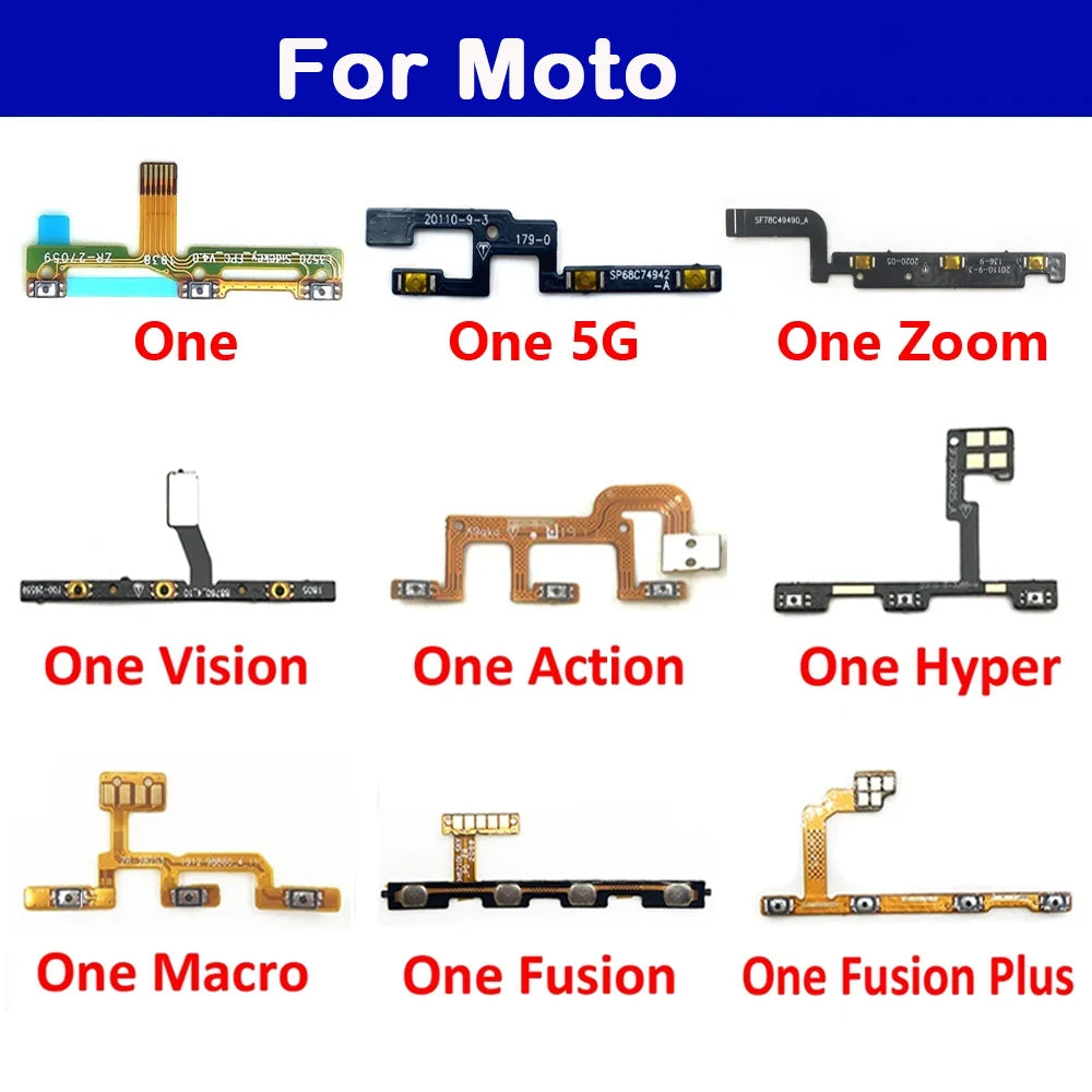 Power Volume Flex For Motorola For Moto One Zoom Hyper Vision Action Macro Fusion Plus / One 5G Power Button Flex Cable Motorola phone repair parts