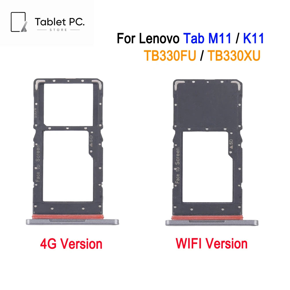 TB330 SIM Card Tray For Lenovo Tab M11 / K11 TB330FU TB330XU 4G Version SIM+Micro SD Card Tray / WIFI Version Micro SD Card Tray Lenovo Tablet repair parts