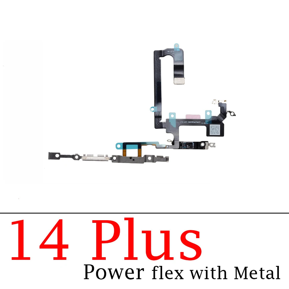 1pcs For iPhone 14 15 Pro Max Power Volume Buttons Key Switch Flex Cable With Metal Material Replacement Parts iPhone phone repair parts