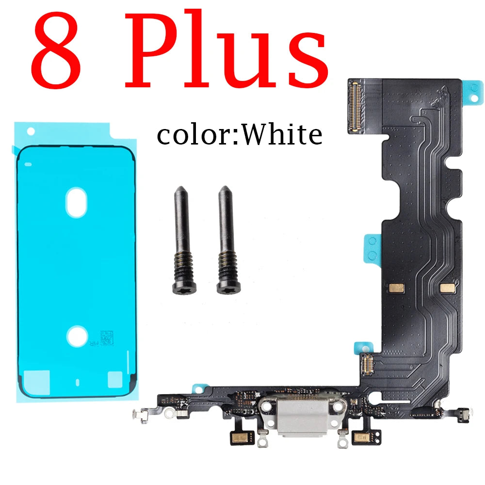For iPhone 7G 7  8G 8 Plus X Charging Port Dock Connector Headphone Audio Jack+ Microphone  Flex Cable Replacement iPhone phone repair parts