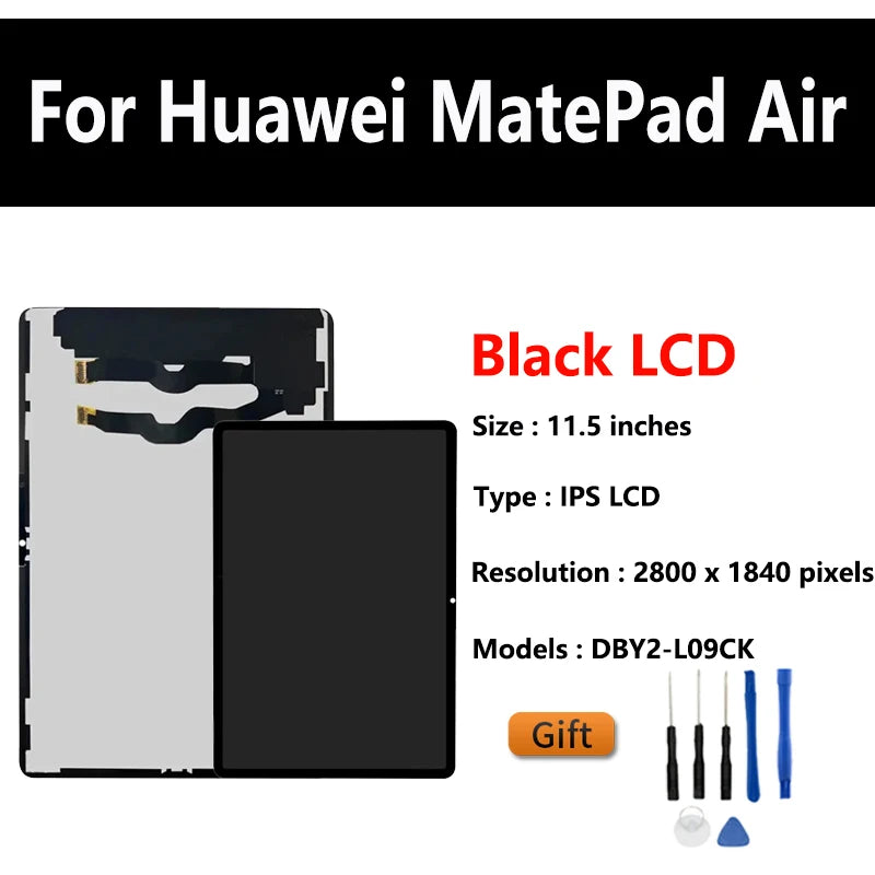 11.5" Oem LCD For Huawei MatePad Air DBY2-L09CK 2023 DBY2-W00 DBY2-W09 IPS Touch Screen Digitizer Display Assembly Replacement Tablet repair parts