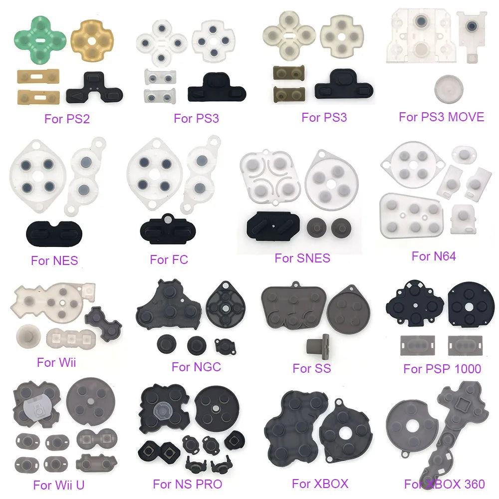 1-3-10set Silicone Rubber Conductive Buttons A B D-Dad For PS2 PS3 N64 XBOX 360 SS NS Switch Pro NGC SNES NES FC Repair Part Game console repair parts