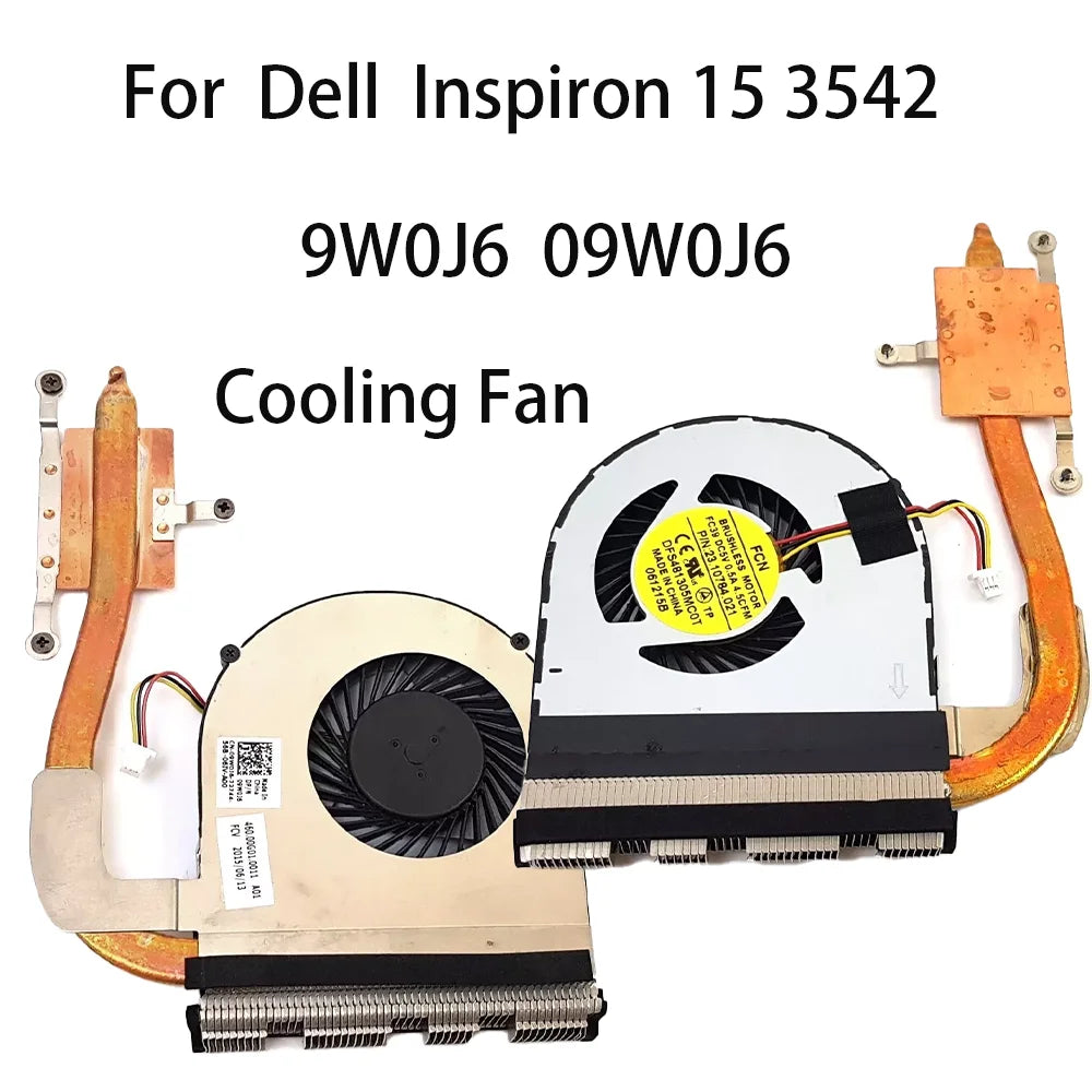 Original For Dell Inspiron 15 3542 Laptop Fan Heatsink CPU Cooler Cooling CN-09W0J6 09W0J6 DELL laptop repair parts