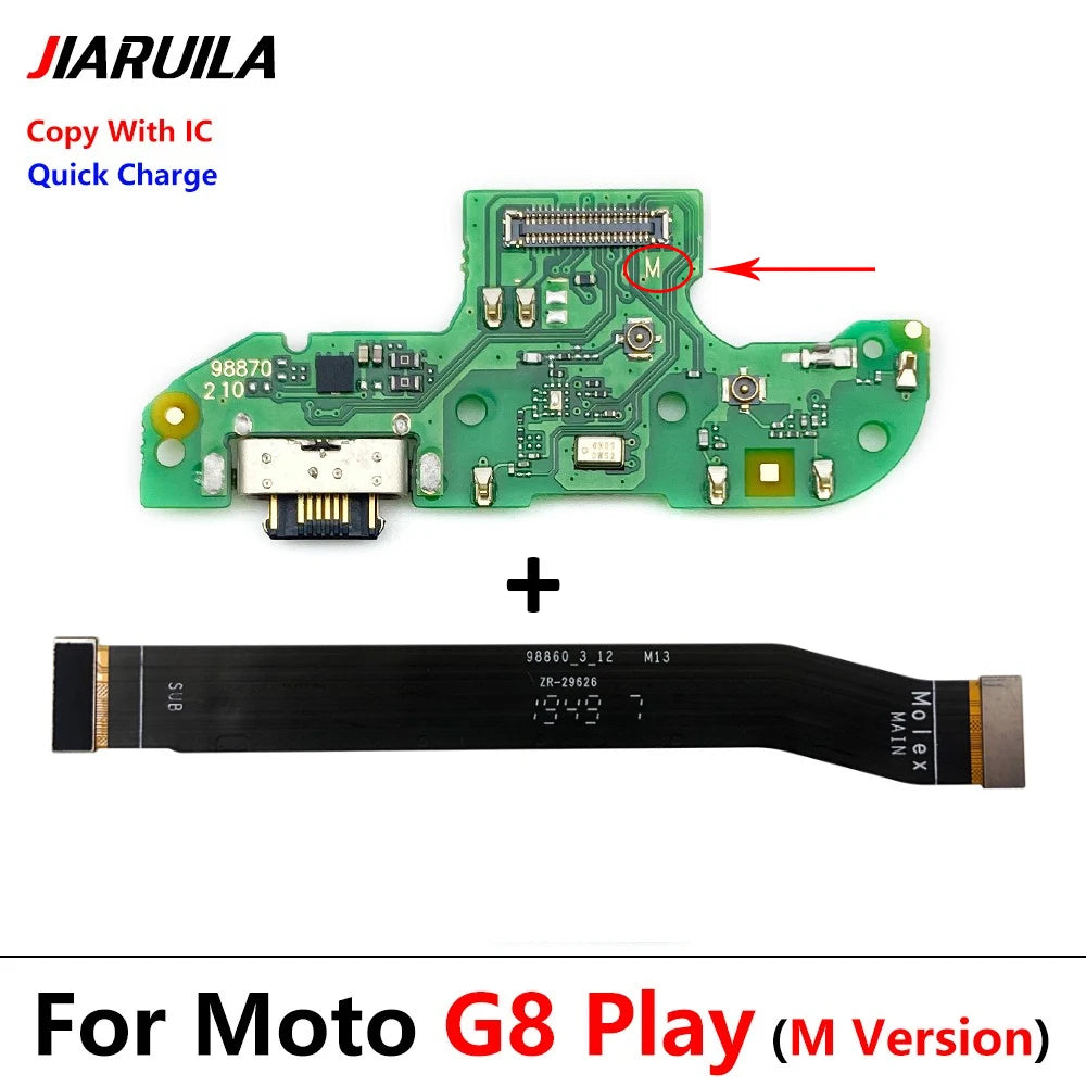 New USB Charging Port Dock Charger Connector Main Board Flex Cable For Motorola Moto G8 Play / G8 Plus M Version Motorola phone repair parts