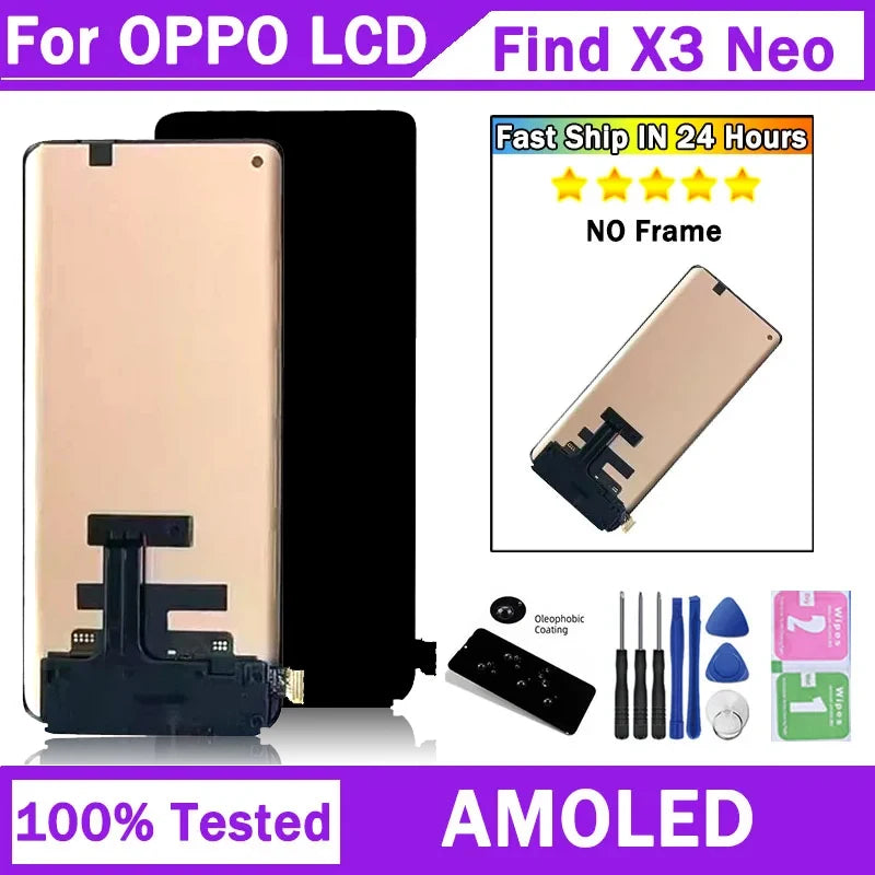 6.55“OEM For OPPO Find X3 Neo CPH2207 LCD Display Touch Screen Digitizer For Oppo X3Neo Display Assembly Oppo phone repair parts Realme phone repair parts
