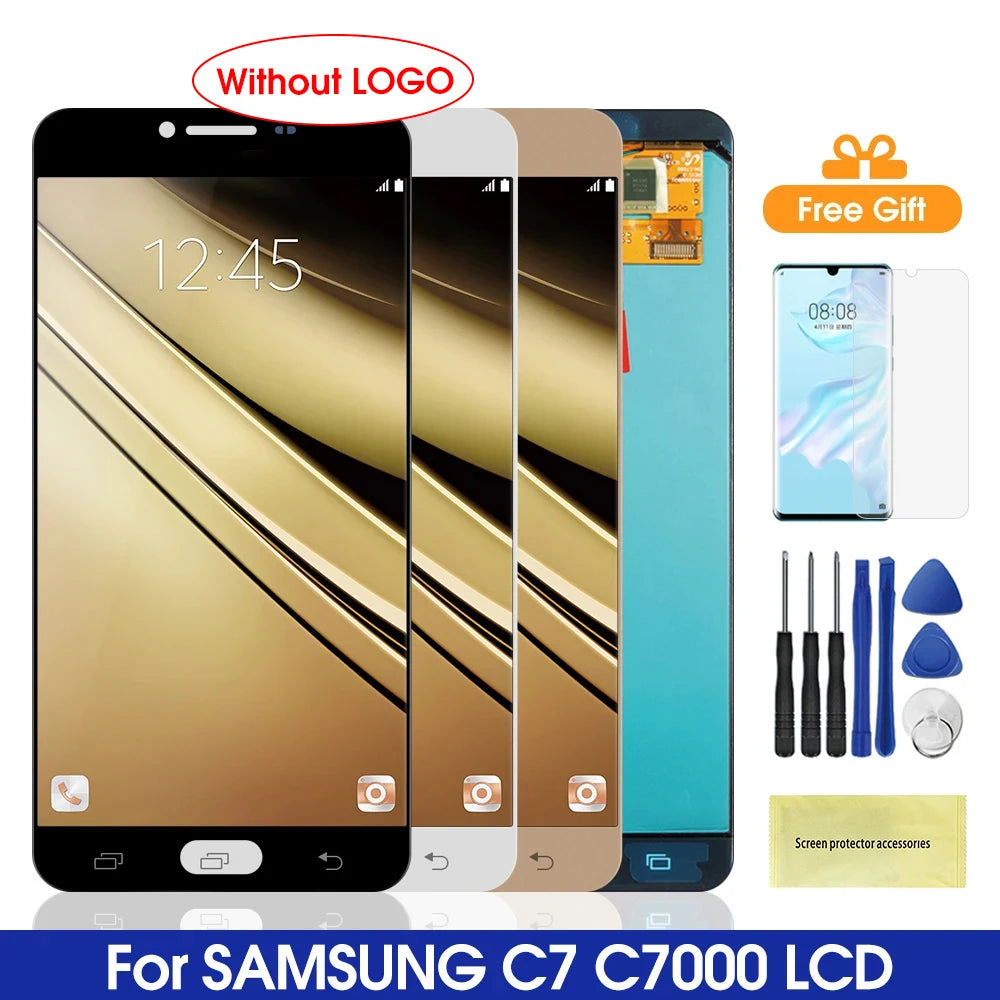 5.7'' Super AMOLED C7000 Display Screen, for SAMSUNG Galaxy C7 C7000 LCD Display Touch Screen Digitizer Assembly Replacement Samsung phone repair parts