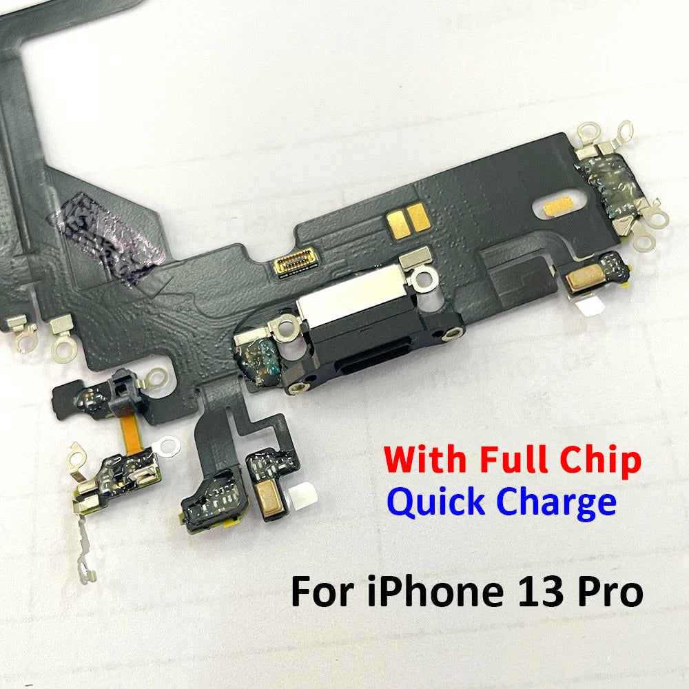 10Pcs/Lot, USB Charging Port Mic Microphone Dock Connector Board Flex Cable For iPhone 13 Pro Max Mini Repair Parts iPhone phone repair parts
