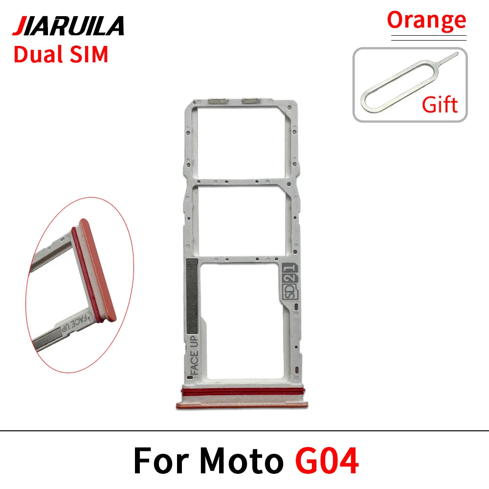 SIM Card Slot SD Card Tray Holder Adapter For Motorola Moto G04 G04s G14 G24 G34 G54 Motorola phone repair parts