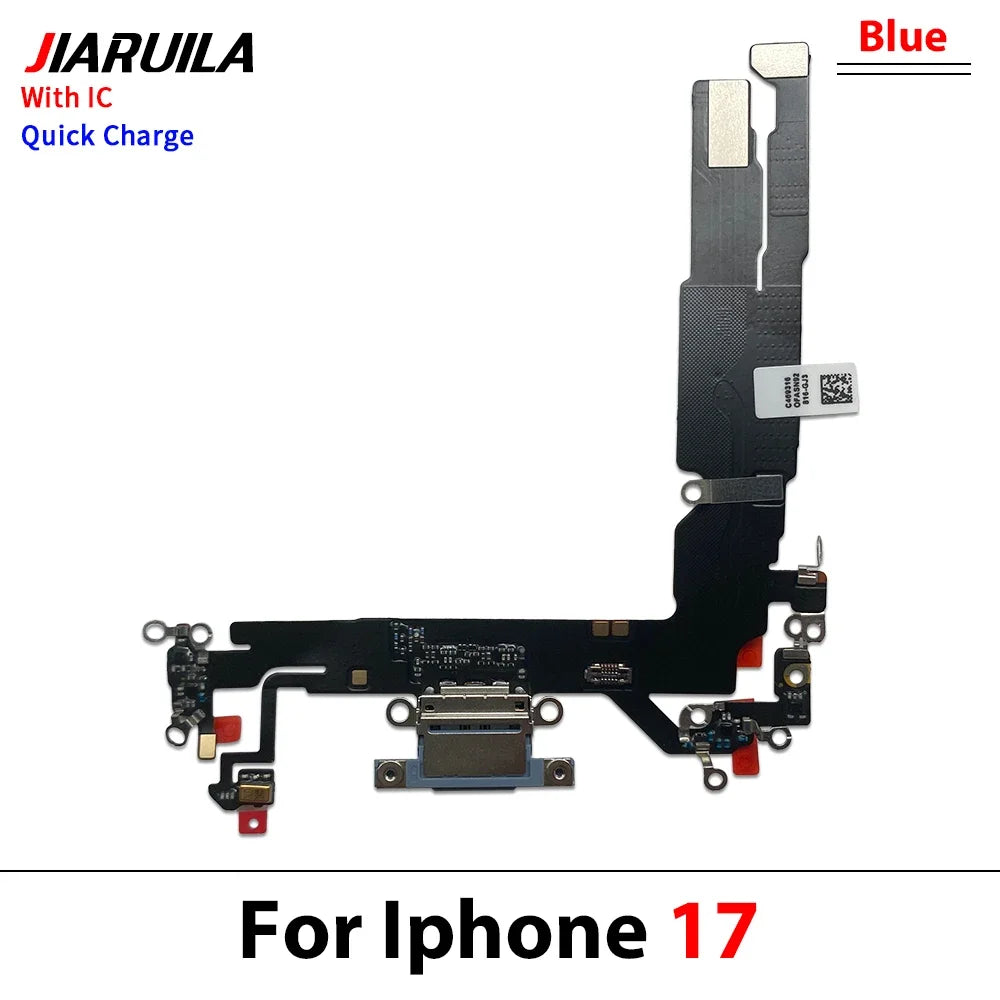 New For iPhone 17 / For iPhone 16E USB Micro Charger Charging Port Dock Connector Microphone Board Flex Cable iPhone phone repair parts