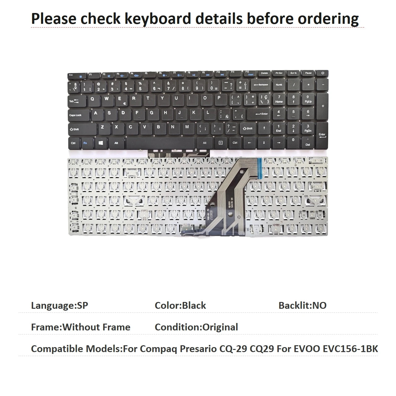 New US Russian Spanish Brazil Language  Keyboard For HP Compaq Presario CQ-29 CQ29 For EVOO EVC156-1BK Replacement Keyboard  HP laptop repair parts