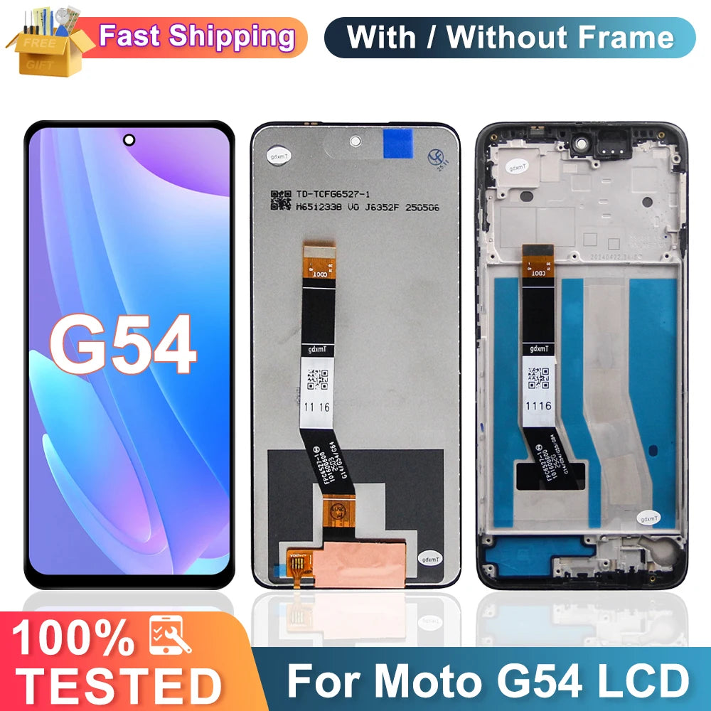 LCD for Motorola Moto G54 Display Touch Screen Frame Digitizer Full Assembly for Motorola Moto G54 XT2343 XT2343-1-2-5 Motorola phone repair parts