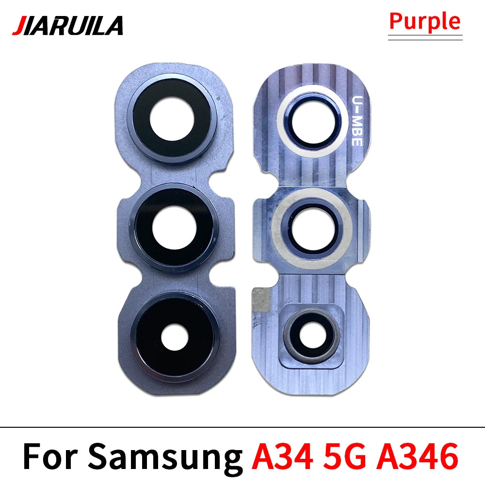 New Rear Camera Glass Lens Cover With Frame Holder For Samsung A26 A56 A34 A54 S24 Fe 5G Replacement Parts Samsung phone repair parts