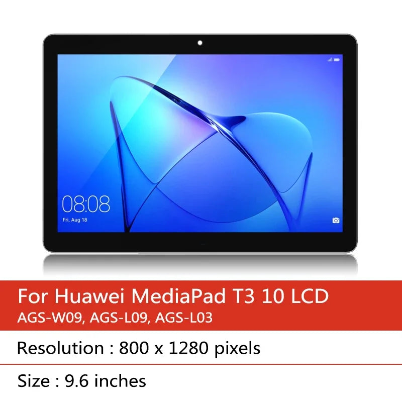 9.6“inch 100% Test For Huawei MediaPad T3 10 LCD Display Touch Screen Digitizer Assembly AGS-L03 AGS-L09 AGS-W09 Display Tablet repair parts
