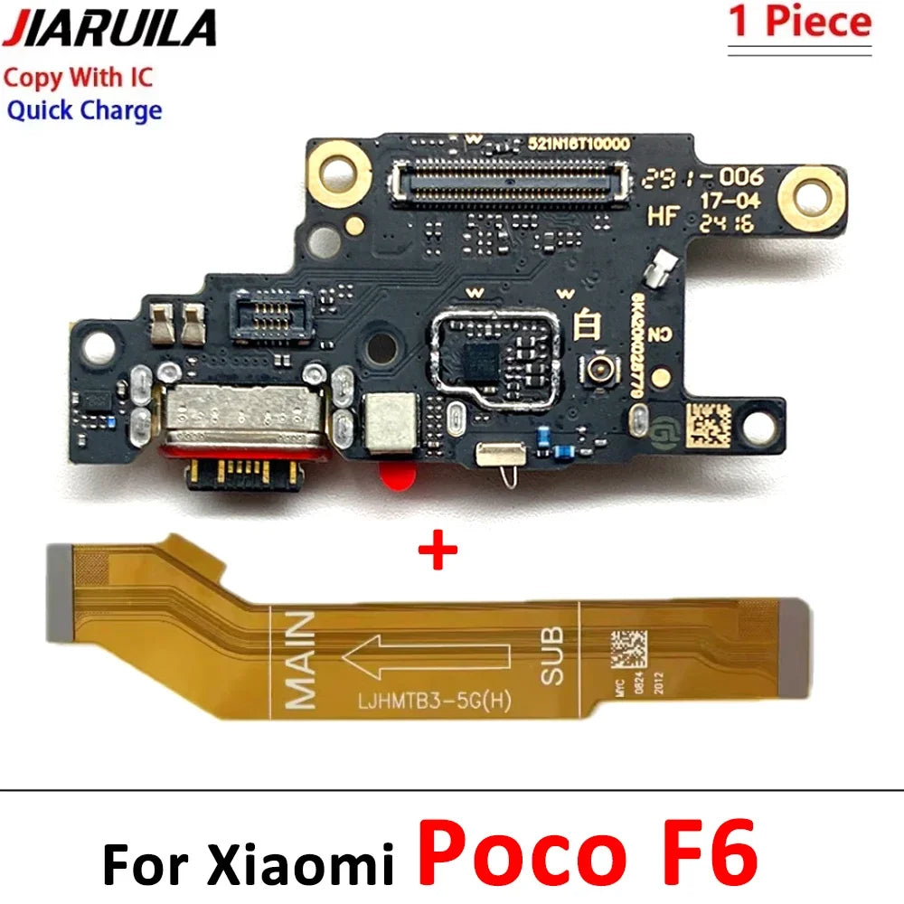 Dock Connector Micro USB Charger Charging Port Microphone Main Board Flex Cable For XIaomi Poco X5 X6 X7 F5 F6 F7 Pro 4G 5G  Xiaomi  Xiao mi phone repair parts