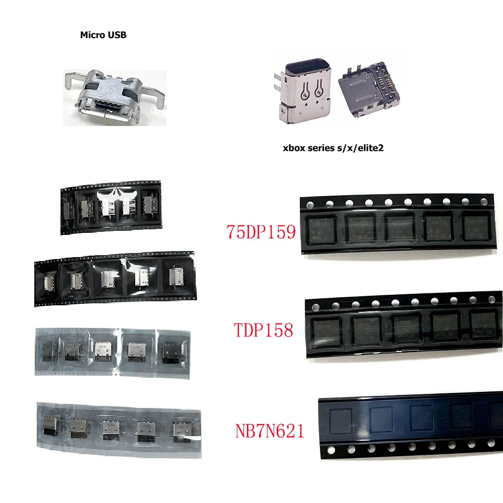 10PCS For Xbox Series X S XSS XSX HDMI-Compatible Port Socket Interface Connector For XBOX ONE Slim S X 75DP159 TDP158 IC Chip  Game console repair parts