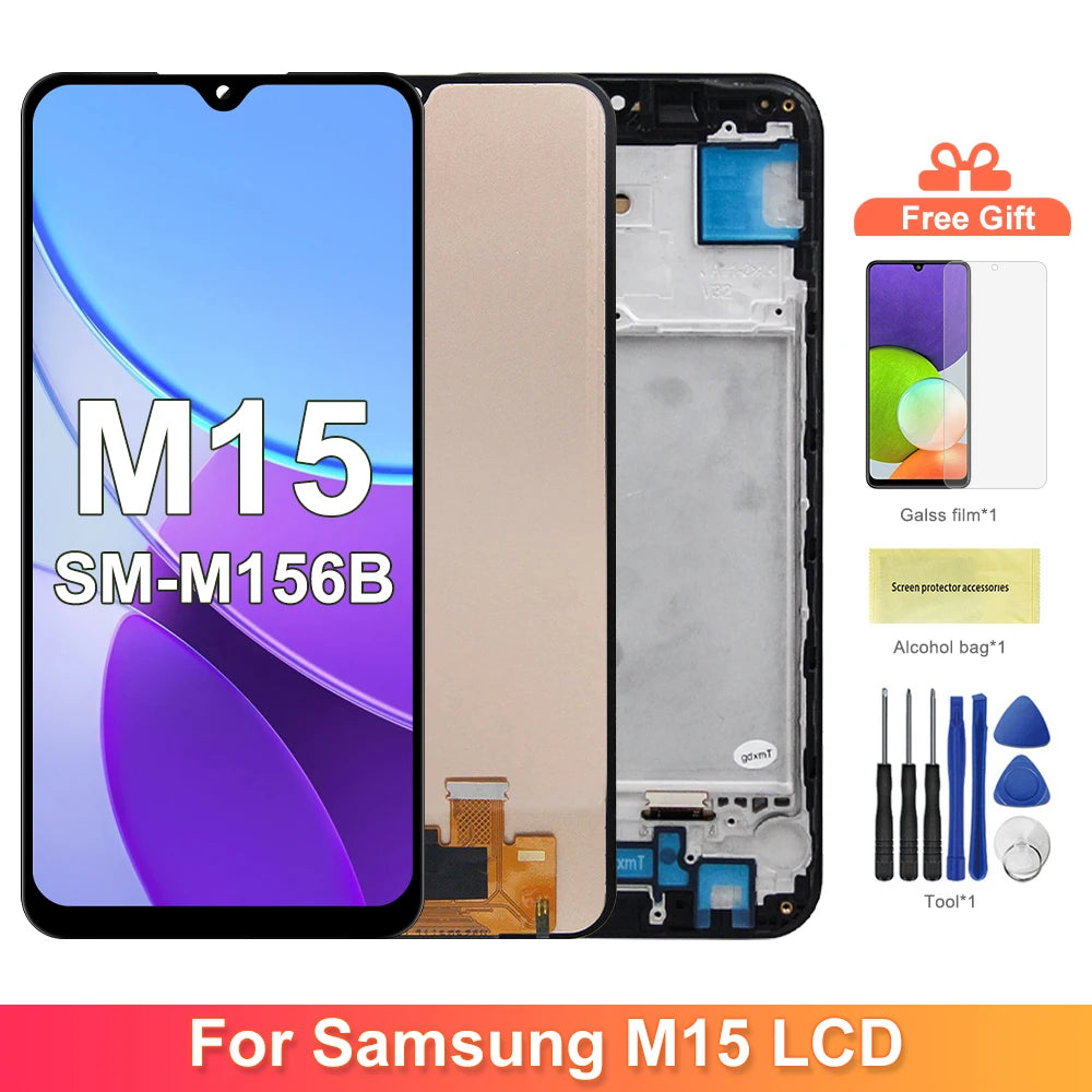 For Samsung M15 SM-M156B SM-M156B/DS SM-M156B/DSN Premium Lcd Display Touch Screen Digitizer Panel Assembly Samsung phone repair parts