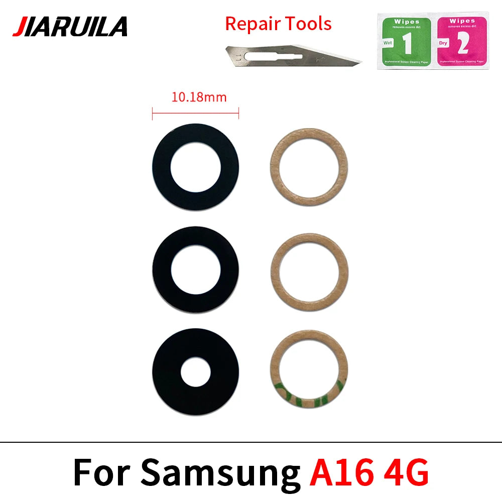 10Pcs/Lot , Camera Glass Lens Back Rear Camera Glass Lens For Samsung A06 A16 A26 A36 A56 4G 5G With Adhesive Sticker Samsung phone repair parts